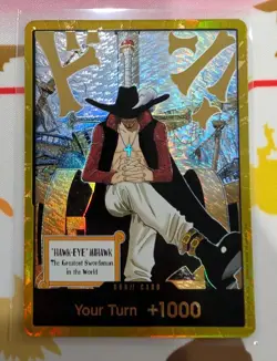 DON!! Card Gold Frame Mihawk OP14 ONE PIECE Seven Warlords of the Azure Ocean NM - Image 1