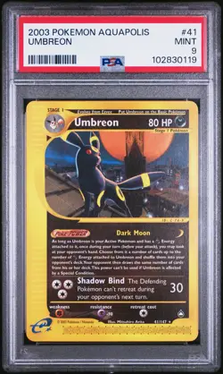 2003 POKEMON AQUAPOLIS #41 UMBREON PSA 9 - Image 1