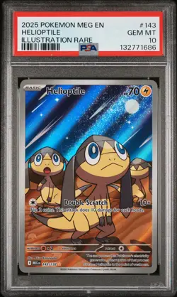 2025 POKEMON MEG EN-MEGA EVOLUTION ILLUSTRATION RARE #143 HELIOPTILE PSA 10 - Image 1