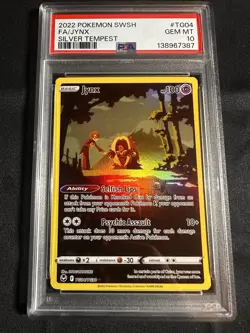 2022 POKEMON SWORD & SHIELD SILVER TEMPEST #TG04 FULL ART/JYNX PSA 10 - Image 1