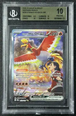 ETHAN'S HO-OH EX BGS 10 PRISTINE 2025 POKEMON DESTINED RIVALS #230/182 SIR 113 - Image 1
