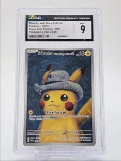 PIKACHU WITH GREY FELT HAT 2023 POKEMON X VAN GOGH B #085 CGC 9 Q0004 - Image 1