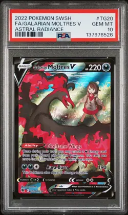 2022 POKEMON SWORD & SHIELD ASTRAL RADIANCE FULL ART/GALARIAN MOLTRES V PSA 10 - Image 1