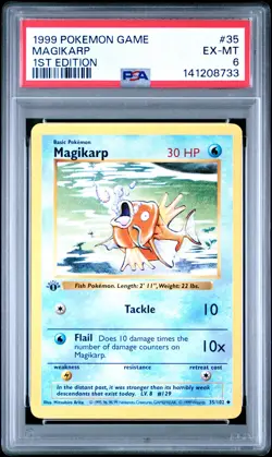 1999 POKEMON BASE SET 1ST EDITION #35 MAGIKARP PSA 6 - Image 1
