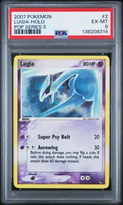 2007 POKEMON POP SERIES 5 #2 LUGIA-HOLO PSA 6 - Image 1