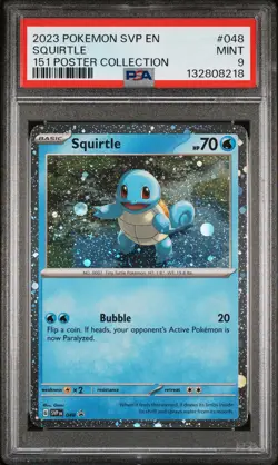 2023 POKEMON SVP PROMO 151 POSTER COLLECTION #048 SQUIRTLE PSA 9 - Image 1