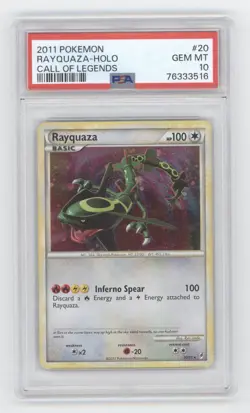 2011 POKEMON CALL OF LEGENDS RAYQUAZA HOLO 20/95 PSA 10 TCG Q6491 - Image 1
