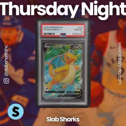 2022 POKEMON SWORD & SHIELD POKEMON GO #076/078 DRAGONITE V FULL ART PSA 10 - Image 1