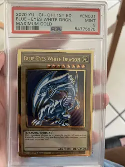 Yugioh Blue-Eyes White Dragon Maximum Gold MAGO-EN001 PSA 9 - Image 1