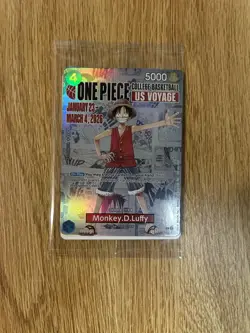 One Piece Monkey D. Luffy US Voyage College Basketball Card Rutgers 1/23 IN HAND - Image 1