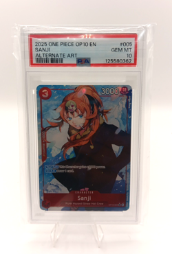 2025 One Piece #5 Sanji Alternate Art Rare PSA 10 ALT OP10-0052 Royal Blood - Image 1