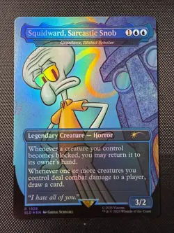 MTG Squidward Sarcastic Snob Foil SLD Grazilaxx Secret Lair Sponge Bob NM - Image 1
