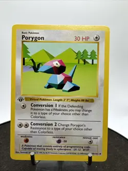 1999 Pokemon TCG Porygon Base Set 1st Edition Shadowless Uncommon 39/102 LP / NM - Image 1