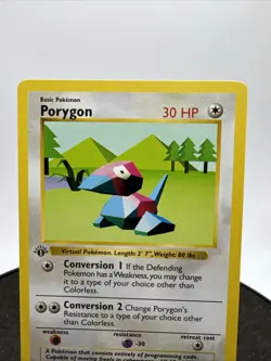 1999 Pokemon TCG Porygon Base Set 1st Edition Shadowless Uncommon 39/102 LP / NM - Image 2
