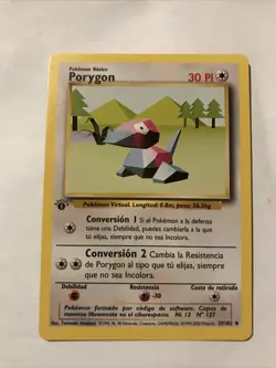 Pokemon TCG Porygon Base Set 39/102 Regular 1st Edition Uncommon Spanish Card - Image 1