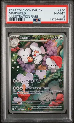 2023 POKEMON PAL EN-PALDEA EVOLVED ILLUSTRATION RARE #226 MAUSHOLD PSA 8 - Image 1