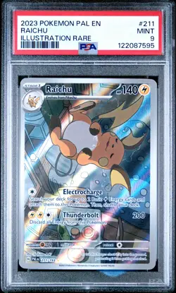 2023 POKEMON PAL EN-PALDEA EVOLVED ILLUSTRATION RARE #211 RAICHU PSA 9 - Image 1
