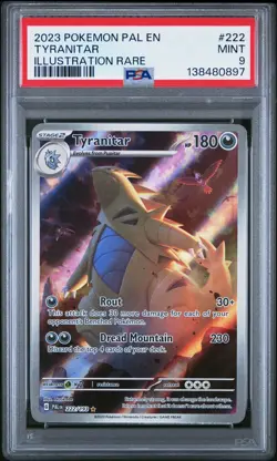 2023 POKEMON PAL EN-PALDEA EVOLVED ILLUSTRATION RARE #222 TYRANITAR PSA 9 - Image 1