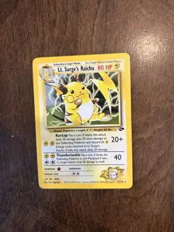 Pokemon TCG Lt. Surge's Raichu Holo Unlimited Rare Card 11/132 Gym Challenge - Image 1