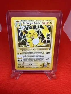Pokemon TCG Lt. Surge's Raichu Holo Unlimited Rare Card Gym Challenge 11/132 - Image 4