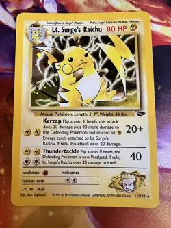 Lt. Surge's Raichu | 11/132 | Gym Challenge Holo Card Pokemon TCG - Image 1