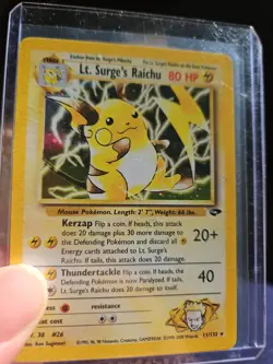 Pokemon TCG Lt. Surge's Raichu Holo Unlimited Holo Rare Card 11/132 LP+ - Image 3