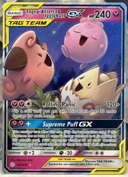 Togepi & Cleffa & Igglybuff GX TAG TEAM 143/236 NM SM-Cosmic Eclipse Ultra Rare - Image 1