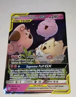 Togepi & Cleffa & Igglybuff GX 143/236 Sm-Cosmic Eclipse Holo Pokemon TCG - NM - Image 1