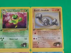 Pokemon Vintage 1st Edition GYM Challenge Cards Lot Of 4 NM Erika's Victreebel + - Image 3