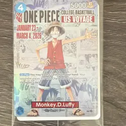 One Piece Holo College Basketball US Voyage Monkey D. Luffy Card 2026 - Image 1