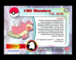 2000 Pokemon SLOWBRO Topps Chrome SERIES 2 Edition T.V. Set Card #80 Rare - MINT - Image 2