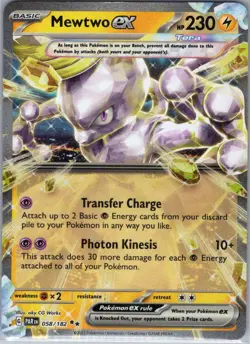 Mewtwo ex 058/182 SV04: Paradox Rift - Pokemon Card - NM - Image 1