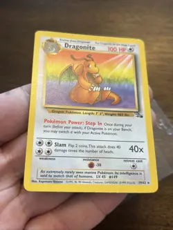 Pokemon TCG Dragonite Fossil 19 Unlimited Rare Non Holo Vintage Old School Card - Image 5