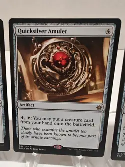 x4 Quicksilver Amulet Explorers of Ixalan LP Artifact Rare MAGIC CARD - Image 3