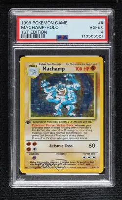 Machamp (Starter Deck) Holo 1st Ed. Pokemon Base Set PSA 4 1999 - Image 1