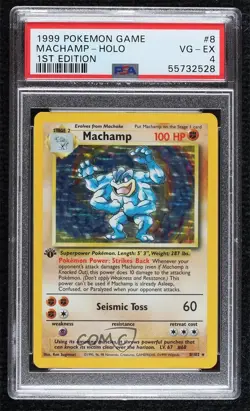 Machamp (Starter Deck) Holo 1st Ed. Pokemon Base Set PSA 4 1999 - Image 1