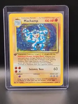 1999 Pokemon MACHAMP Base Set 1ST EDITION HOLO Foil Rare Card 8/102 - Image 1