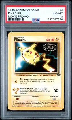 1999 POKEMON GAME MOVIE PROMO #4 PIKACHU PSA 8 - Image 1