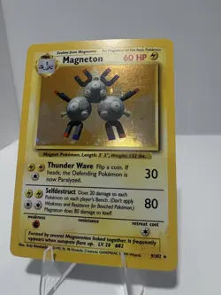 Pokemon TCG Magneton 9/102 Holo Rare Unlimited WOTC Base Set Card - Image 5