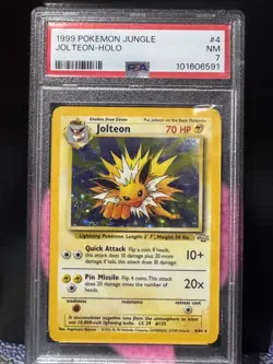 1999 POKEMON JUNGLE #4 JOLTEON-HOLO PSA 7 - Image 1