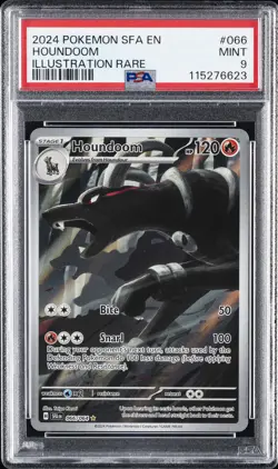 2024 POKEMON SFA EN-SHROUDED FABLE ILLUSTRATION RARE #066 HOUNDOOM PSA 9 - Image 1