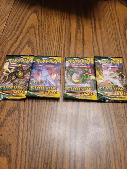Pokemon Trading Card Game Sword And Shield Evolving Skies Booster Pack Art Set - Image 1