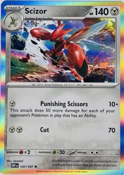 Pokemon TCG - Scizor - 141/197 - Obsidian Flames - Holo Rare - Image 1