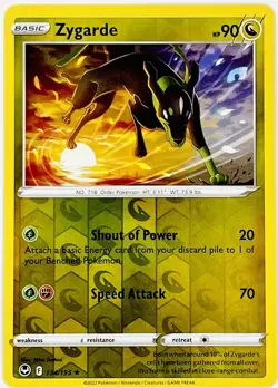 Pokemon TCG - Zygarde - 134/195 - Silver Tempest - Reverse Holo Rare - NM/M - Image 1