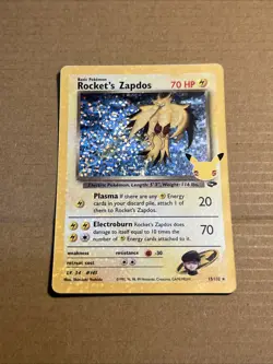 Pokemon TCG Rockets Zapdos Holo Card 15/132 Classic Collection Celebrations NM - Image 1