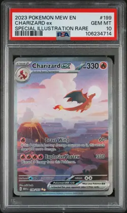 2023 POKEMON MEW EN-151 SPECIAL ILLUSTRATION RARE #199 CHARIZARD EX PSA 10 - Image 1