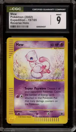 Pokemon Mew Expedition Reverse Holo Rare #19 CGC 9 Mint - Image 1