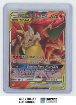 2019 Pokemon Sun & Moon Cosmic Eclipse Holo Charizard & Braixen GX #22/236 - Image 1
