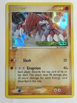 Pokemon TCG Groudon 14/106 EX Emerald Holo Stamped LP - Image 1
