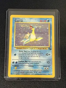 Pokemon Fossil Set Unlimited Lapras 10/62 Holo Rare LP - Image 3